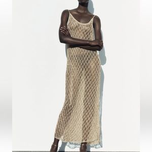 KNIT DRESS WITH METALLIC THREAD